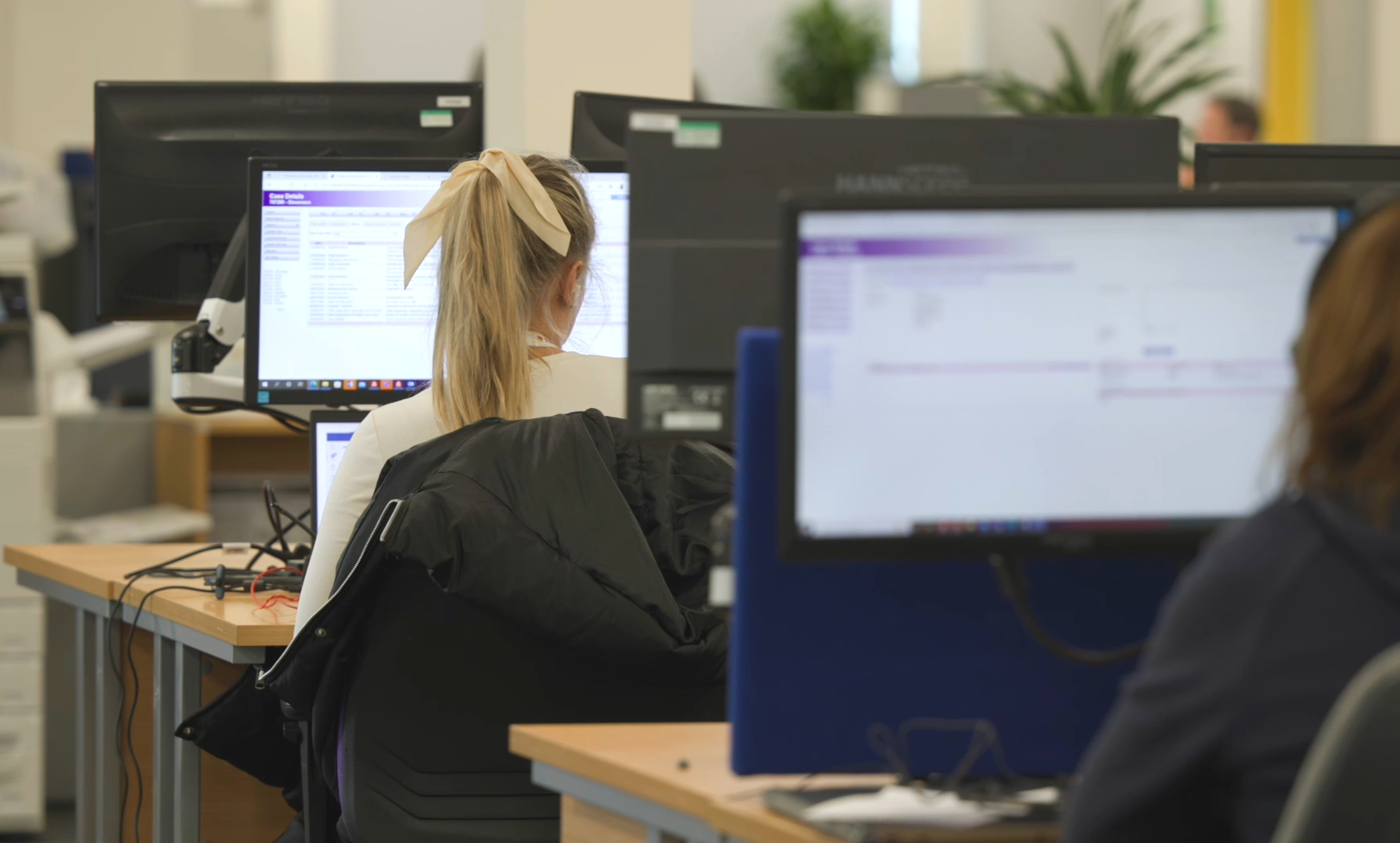 Staff using computers in the FFBS office
